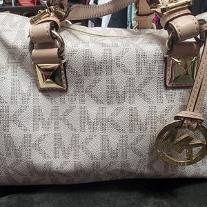 Michael Kors Cream and Gold Women's Bag